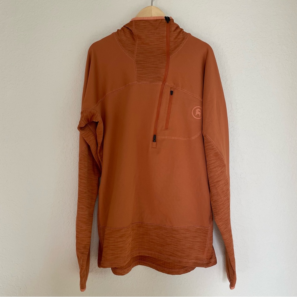 Backcountry Hybrid Grid Fleece Women's Medium Orange 1/2 Zip Outdoor Pullover